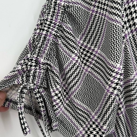 Torrid Plaid Dress Midi Faux Wrap Studio Knit Black Purple Plus Size 2X Women’s - Picture 8 of 13